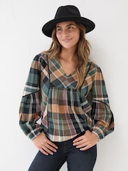 FatFace Multi Lara Check Blouse - Image 2 of 10