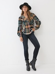 FatFace Multi Lara Check Blouse - Image 4 of 10