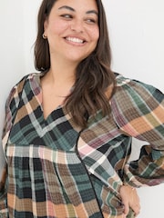 FatFace Multi Lara Check Blouse - Image 9 of 10