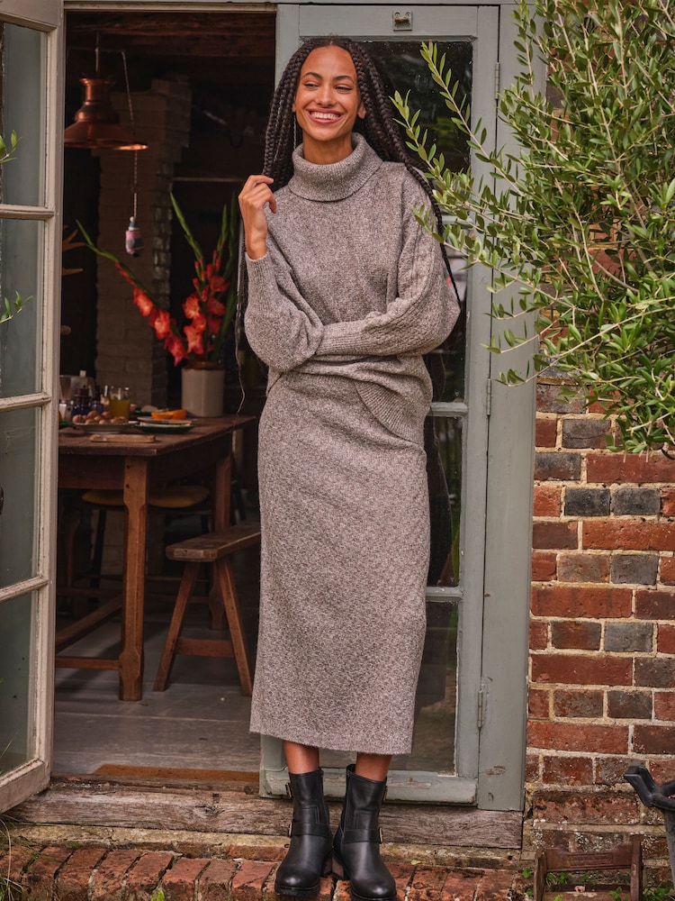 FatFace Light Brown Amara Roll Neck Knitted Jumper - Image 1 of 12