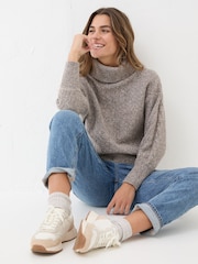 FatFace Light Brown Amara Roll Neck Knitted Jumper - Image 4 of 12