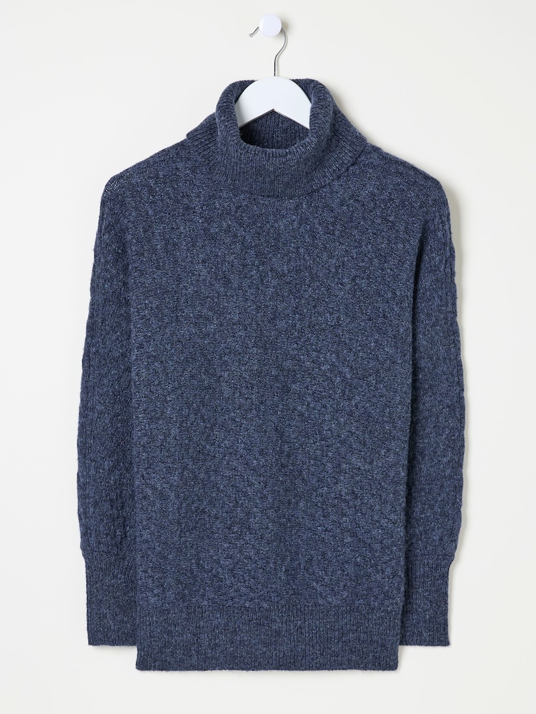 FatFace Navy Amara Roll Neck Knitted Jumper - Image 5 of 5 FatFace Navy Amara Roll Neck Knitted Jumper - Image 5 of 5