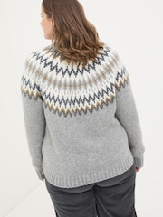 FatFace Cassie Grey Grey Fair Isle Jumper - Image 7 of 9
