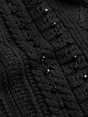 FatFace Black Dark Skies Damson Beaded Jumper - Image 6 of 6