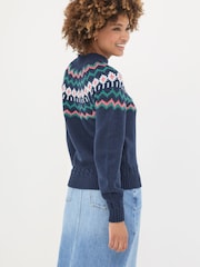 FatFace Navy Emma Fairisle Pattern Jumper - Image 2 of 7
