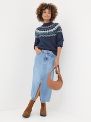 FatFace Navy Emma Fairisle Pattern Jumper - Image 3 of 7
