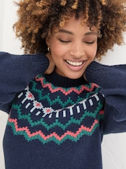 FatFace Navy Emma Fairisle Pattern Jumper - Image 5 of 7