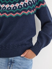 FatFace Navy Emma Fairisle Pattern Jumper - Image 6 of 7