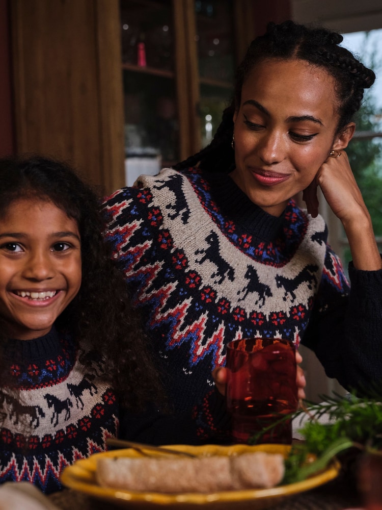 FatFace Navy Horse Fairisle Pattern Tunic - Image 1 of 8