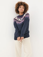 FatFace Navy Horse Fairisle Pattern Tunic - Image 3 of 8