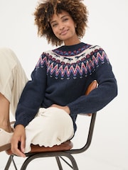 FatFace Navy Horse Fairisle Pattern Tunic - Image 5 of 8