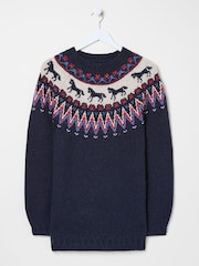FatFace Navy Horse Fairisle Pattern Tunic - Image 8 of 8