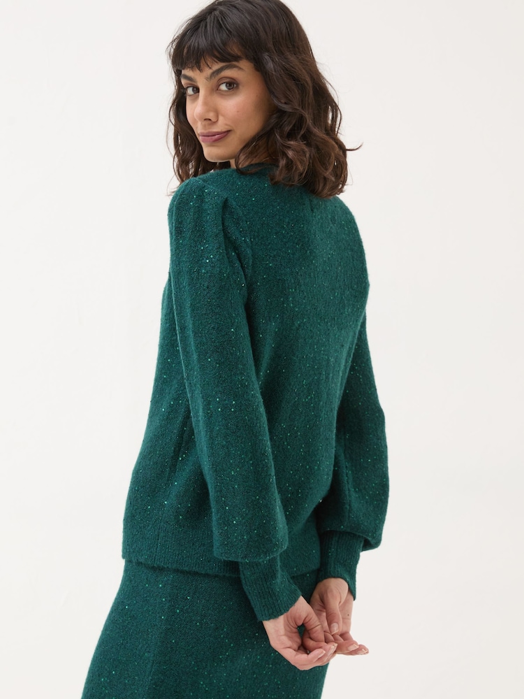 FatFace Teal Green Jasmine Jumper - Image 2 of 7