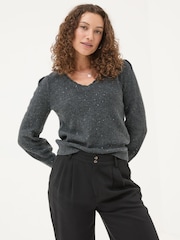 FatFace Charcoal Grey Jasmine Jumper - Image 1 of 5