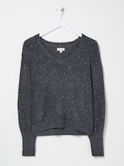 FatFace Charcoal Grey Jasmine Jumper - Image 5 of 5