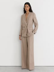 Reiss Taupe Carla Suede Slingback Low-Heel Court Shoes - Image 4 of 6