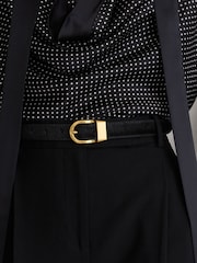 Кожаный ремень с эффектом волос Reiss Hazel - Изображение 6 6