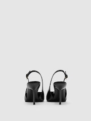 Reiss Maya Leather Hardware-Detail Mid-Heel Court Shoes - 5의 이미지 4