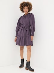 FatFace Dark Purple Adley Cord 100% Cotton Dress - Image 1 of 6