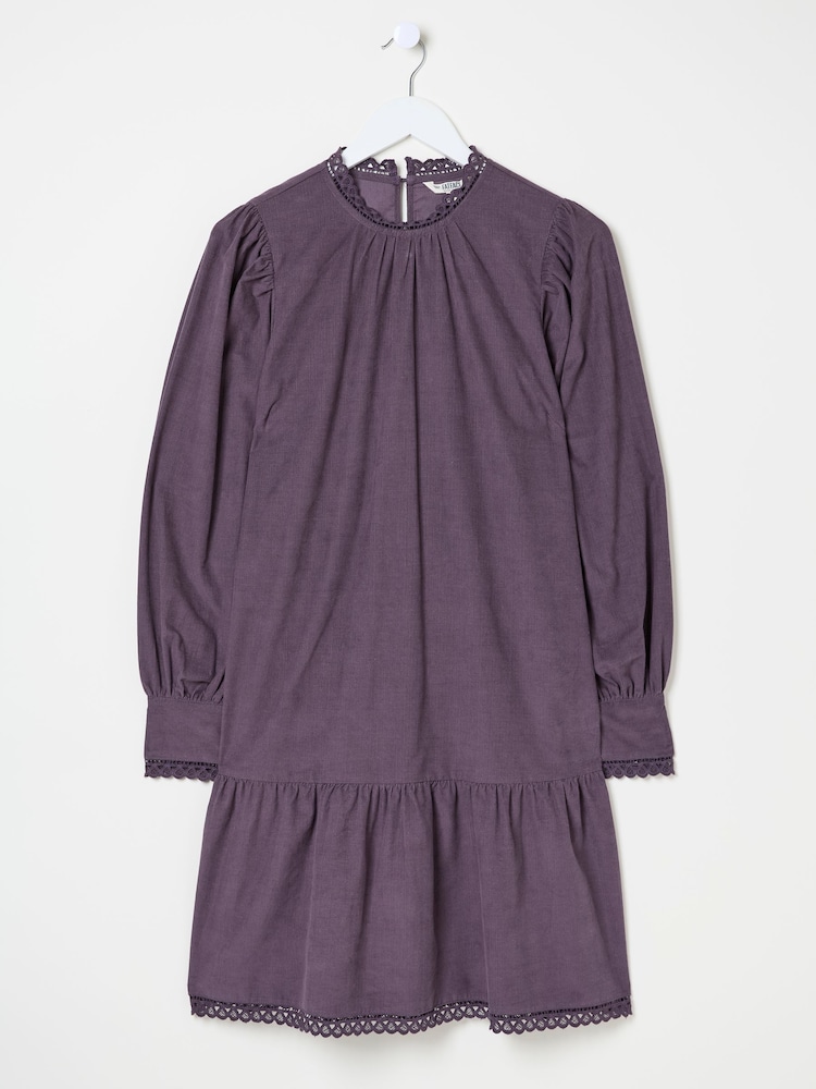 FatFace Dark Purple Adley Cord 100% Cotton Dress - Image 6 of 6