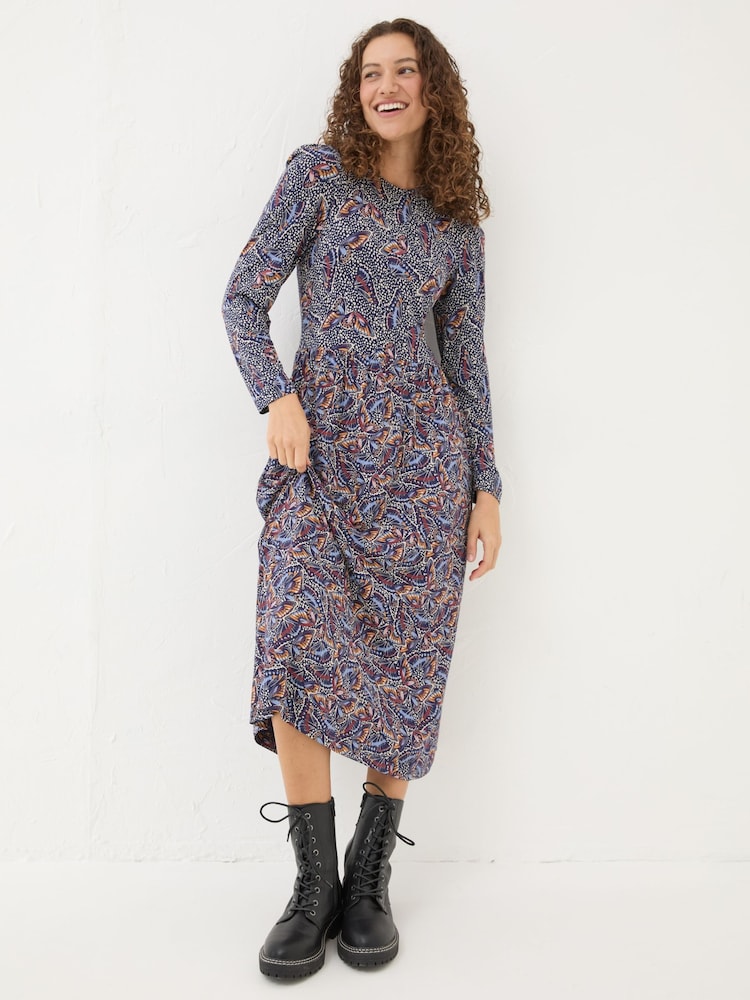 FatFace Fia Dark Navy Batik Dress - Image 1 of 5