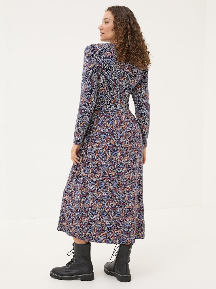 FatFace Fia Dark Navy Batik Dress - Image 2 of 5