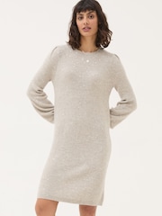 FatFace Light Natural Eden Knit Dress - Image 2 of 9