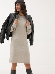 FatFace Light Natural Eden Knit Dress - Image 4 of 9
