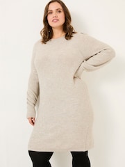FatFace Light Natural Eden Knit Dress - Image 6 of 9