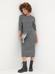FatFace Charcoal Grey Maddy Knit Dress - Image 2 of 10