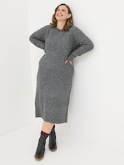 FatFace Charcoal Grey Maddy Knit Dress - Image 6 of 10