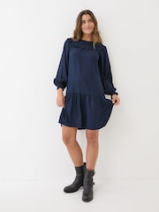 FatFace Dark Navy Mika Jacquard Dress - Image 6 of 12