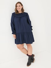 FatFace Dark Navy Mika Jacquard Dress - Image 7 of 12