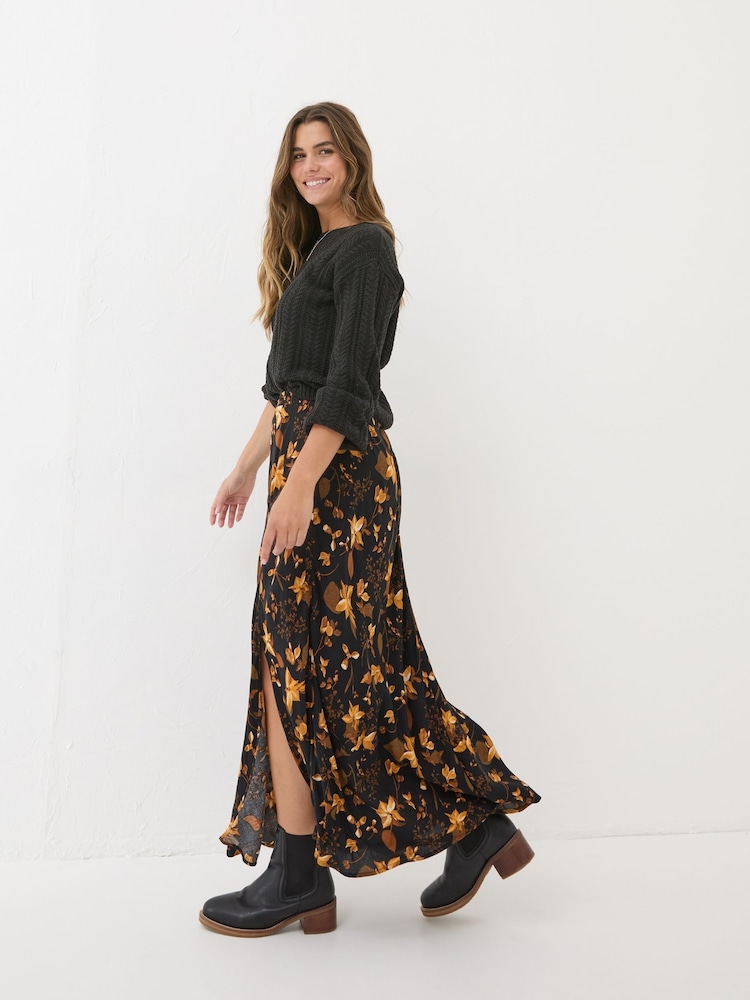 FatFace Black Willa Floral Skirt - Image 2 of 7