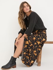 FatFace Black Willa Floral Skirt - Image 3 of 7