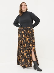 FatFace Black Willa Floral Skirt - Image 4 of 7