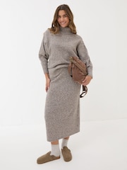 FatFace Oatmeal Knitted Skirt - Image 1 of 5