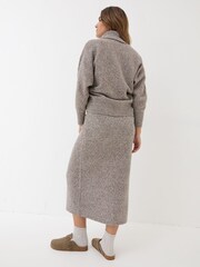 FatFace Oatmeal Knitted Skirt - Image 2 of 5