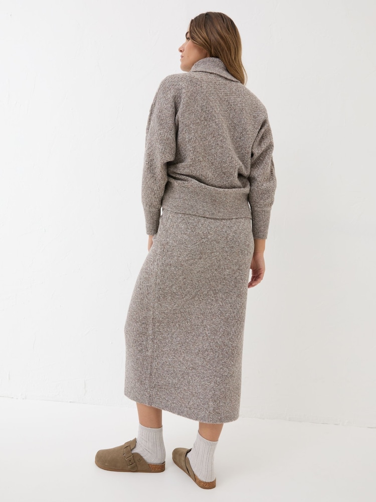 FatFace Oatmeal Knitted Skirt - Image 2 of 5