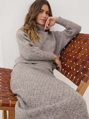 FatFace Oatmeal Knitted Skirt - Image 3 of 5