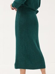 FatFace Teal Blue Sequin Knit Skirt - Image 2 of 6