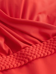 Rojo - Plaited Belt Tummy Control Plunge Wrap Swimsuit - Imagen 6 de 7