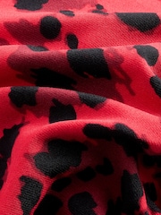 Red Leopard Ruched Crop Bikini Top - Image 7 of 8
