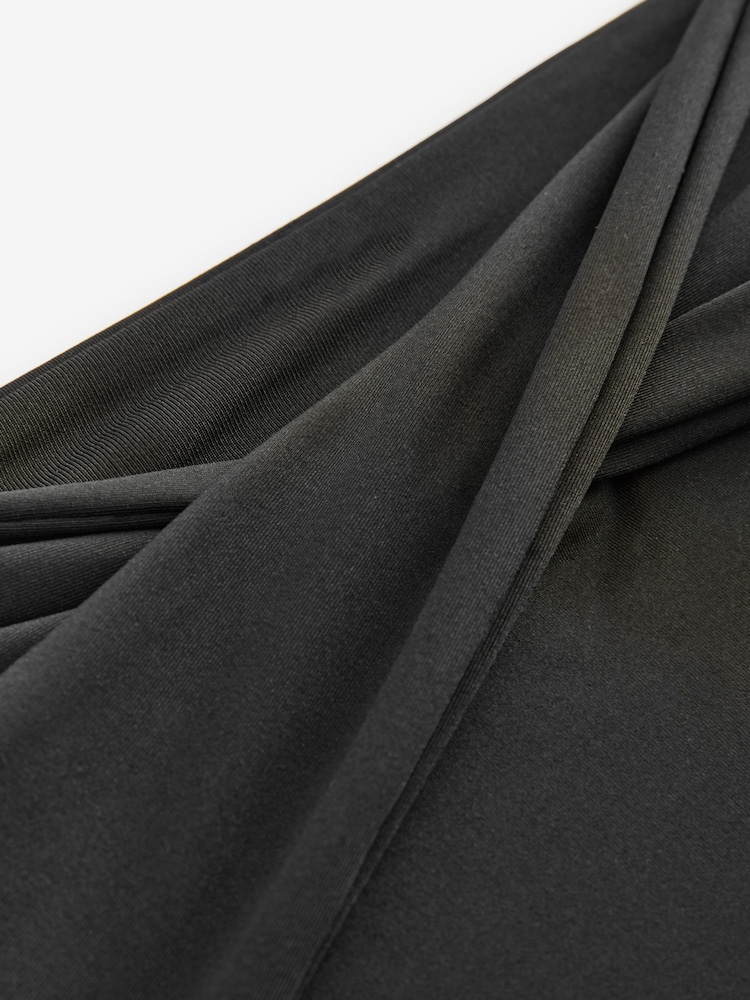 Noir - Bas de bikini taille haute drapé - Image 8 of 8