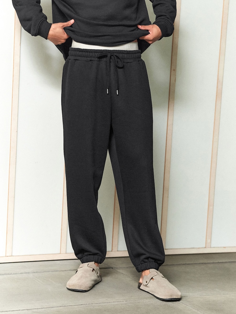 Black Cuffed EDIT Joggers - Image 1 of 9