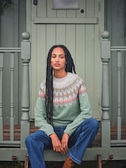 FatFace Light Teal Esther Jumper - Image 1 of 7