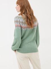 FatFace Light Teal Esther Jumper - Image 3 of 7