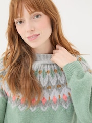 FatFace Light Teal Esther Jumper - Image 5 of 7