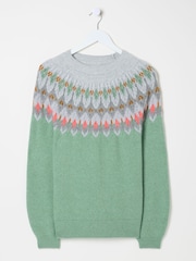 FatFace Light Teal Esther Jumper - Image 6 of 7