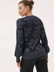 FatFace Dark Navy Dark Skies Jacquard Jumper - Image 2 of 5